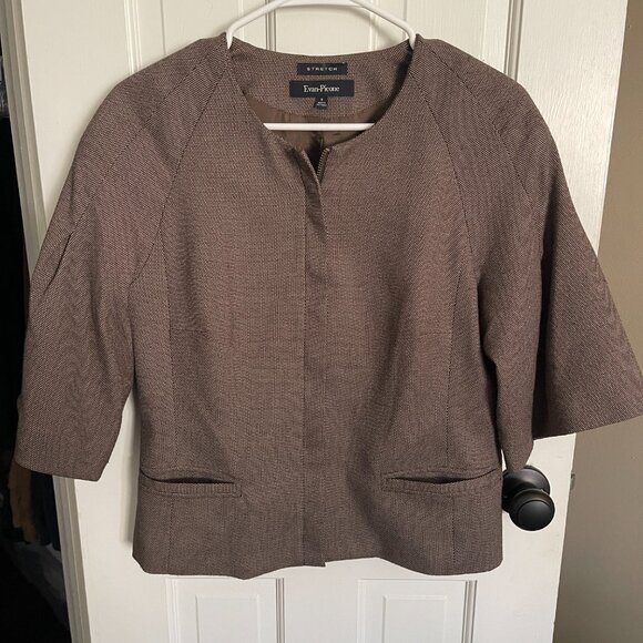 Evan Picone jacket size 8 brown/black - Picture 6 of 7